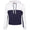 Womens French Terry Hooded Sweatshirt White/Navy