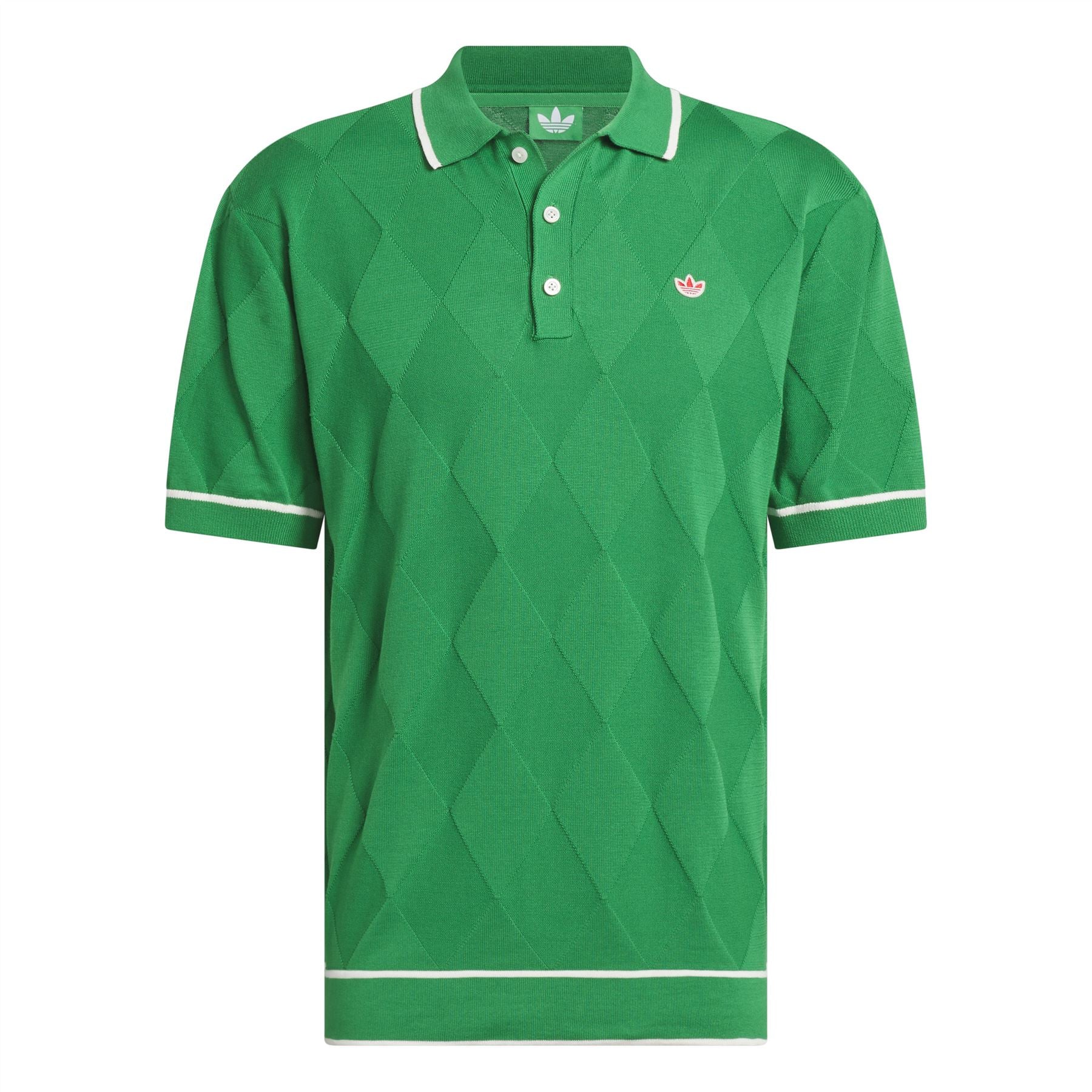 Argyle Knit Polo Green