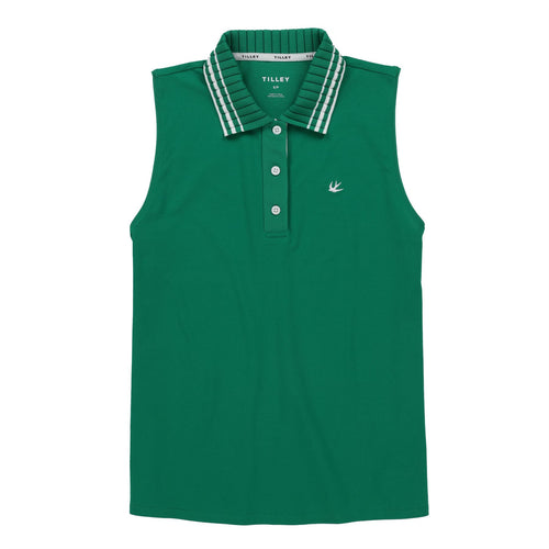 Womens Supima Pique SL Polo Green/White