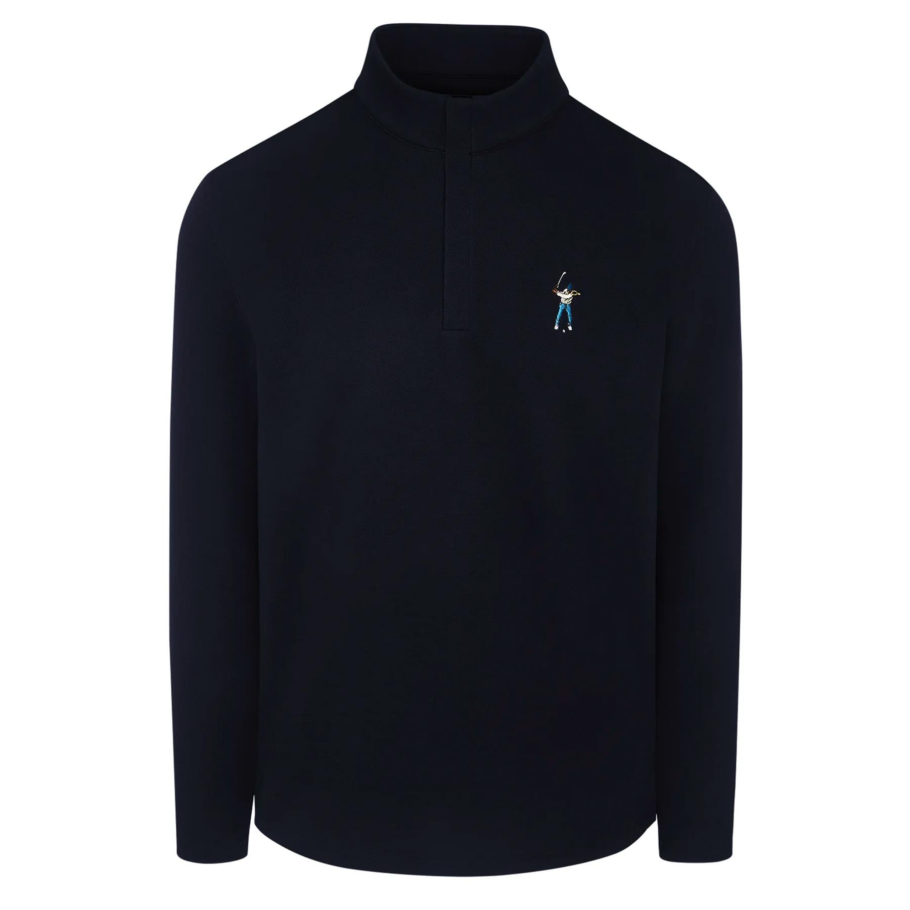 Quarter Zip Bonded Fleece Pique Midnight Navy
