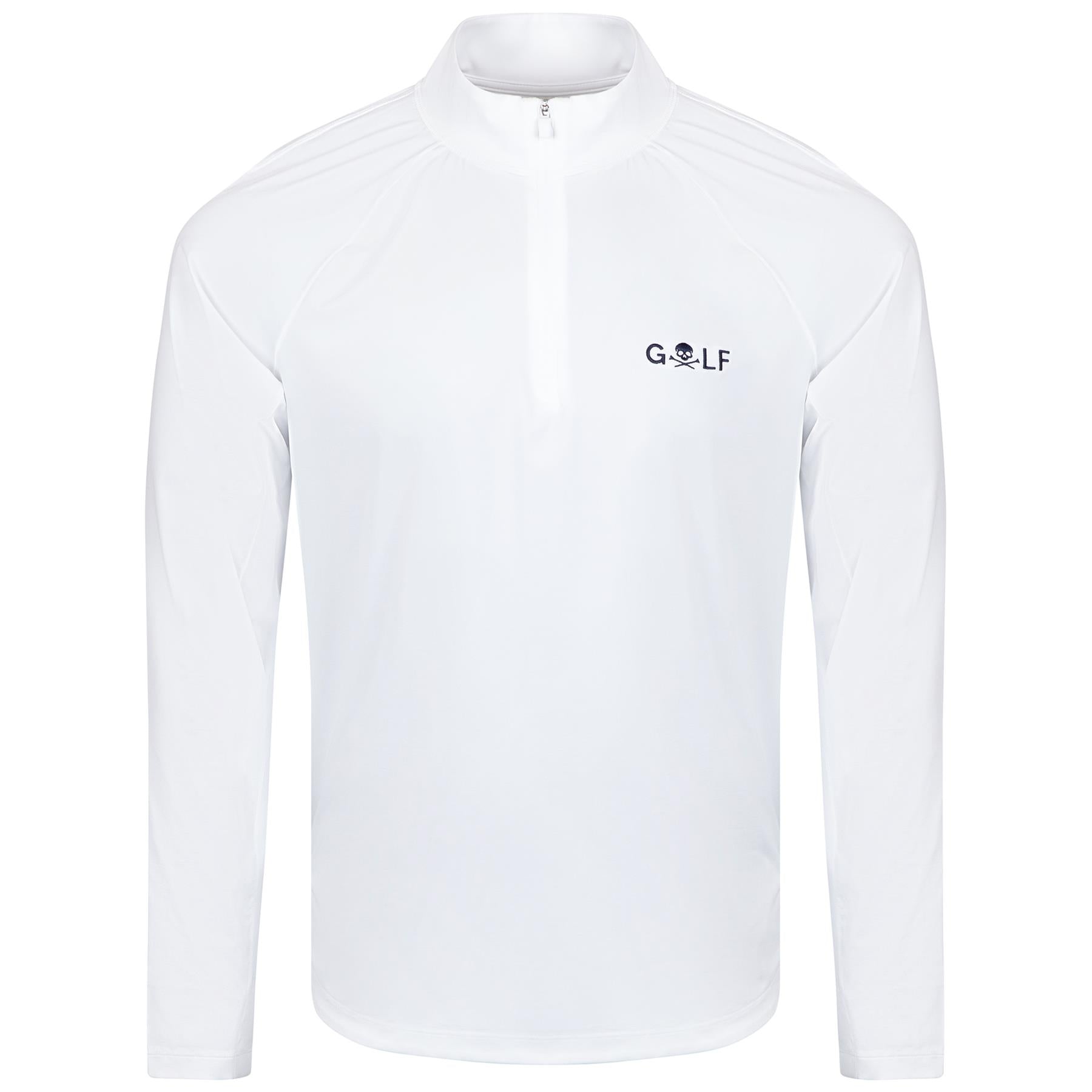 S&T Golf Logo Italian Tech Melange Raglan Quarter Zip Pullover Snow
