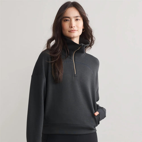 Womens DreamGlow Quarter Zip Sweat Top Black