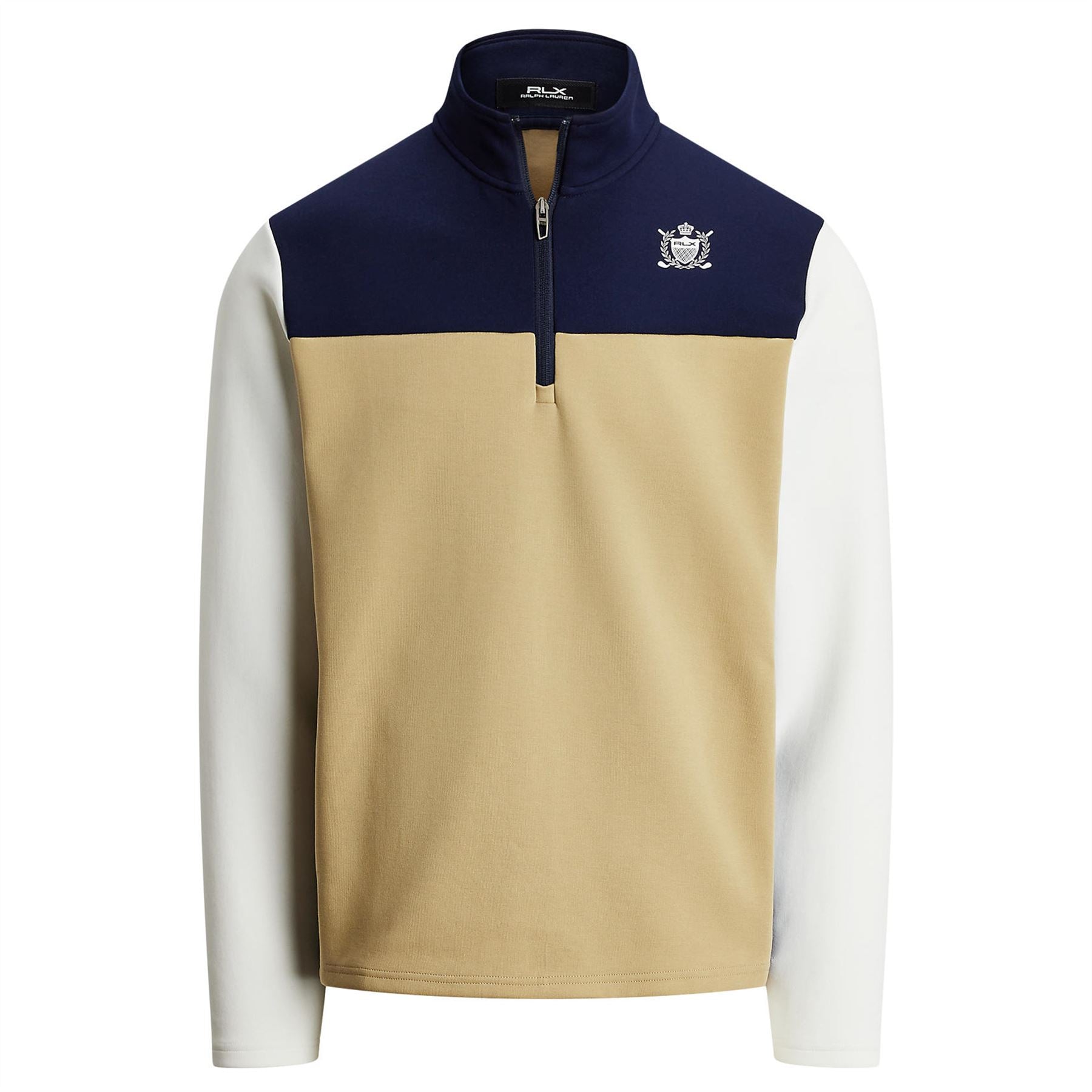 RLX Half Zip Crest Mock Neck Mid Layer Refined Navy Multi