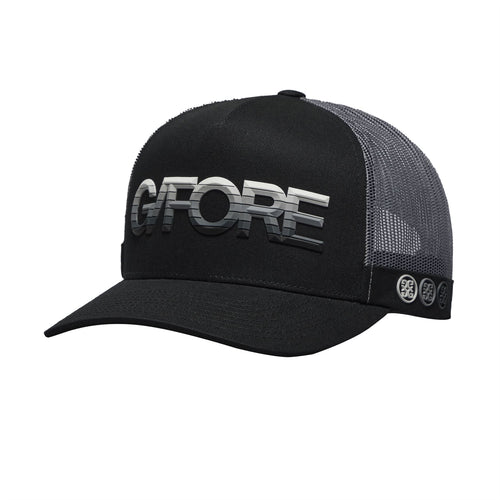 3D Ombre Cotton Twill Trucker Cap Onyx
