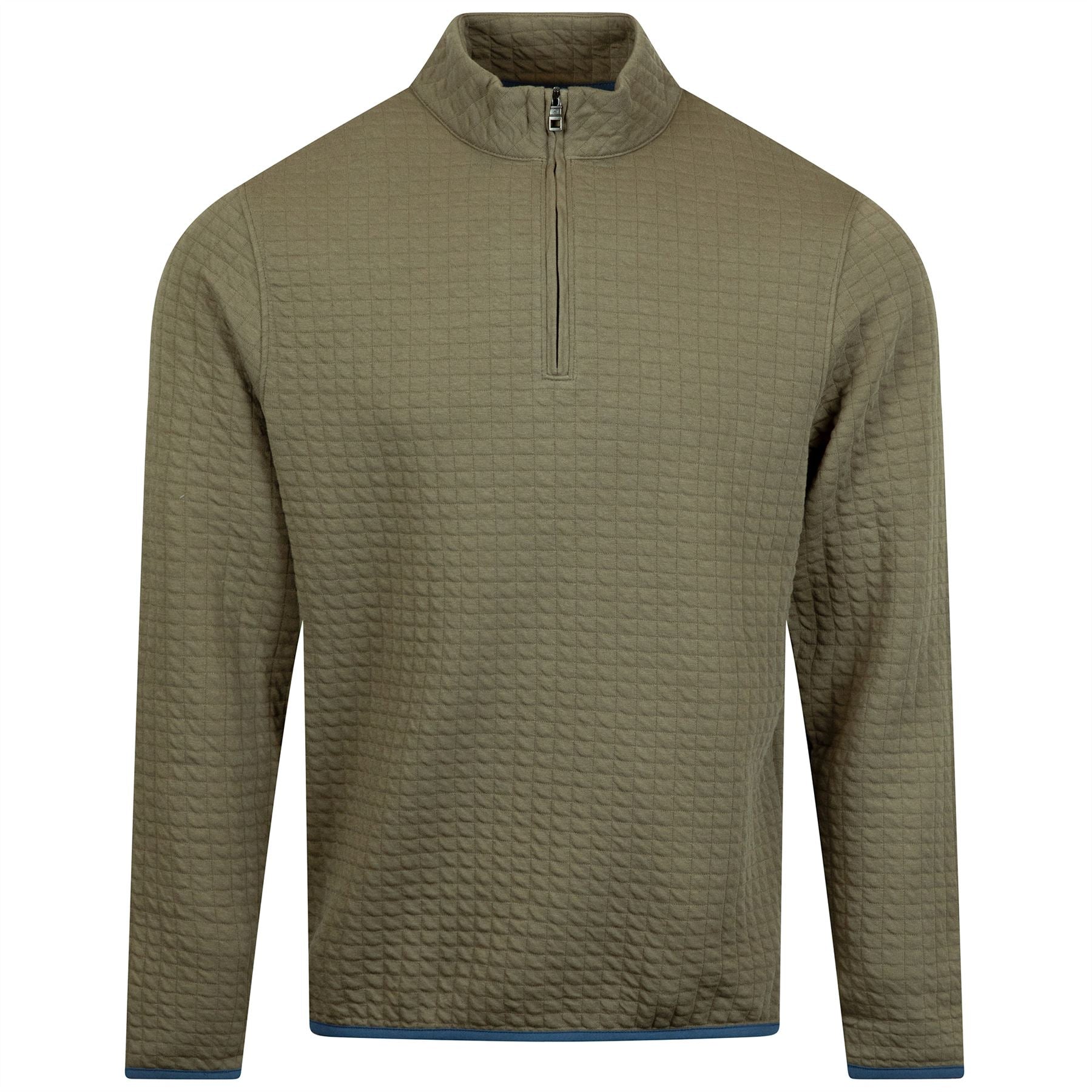Quad Quilted Quarter Zip Mid Layer Military