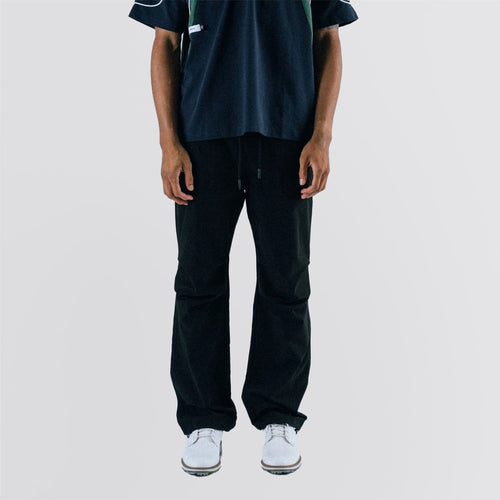 Historic Baggy Parachute Nylon Pants Black