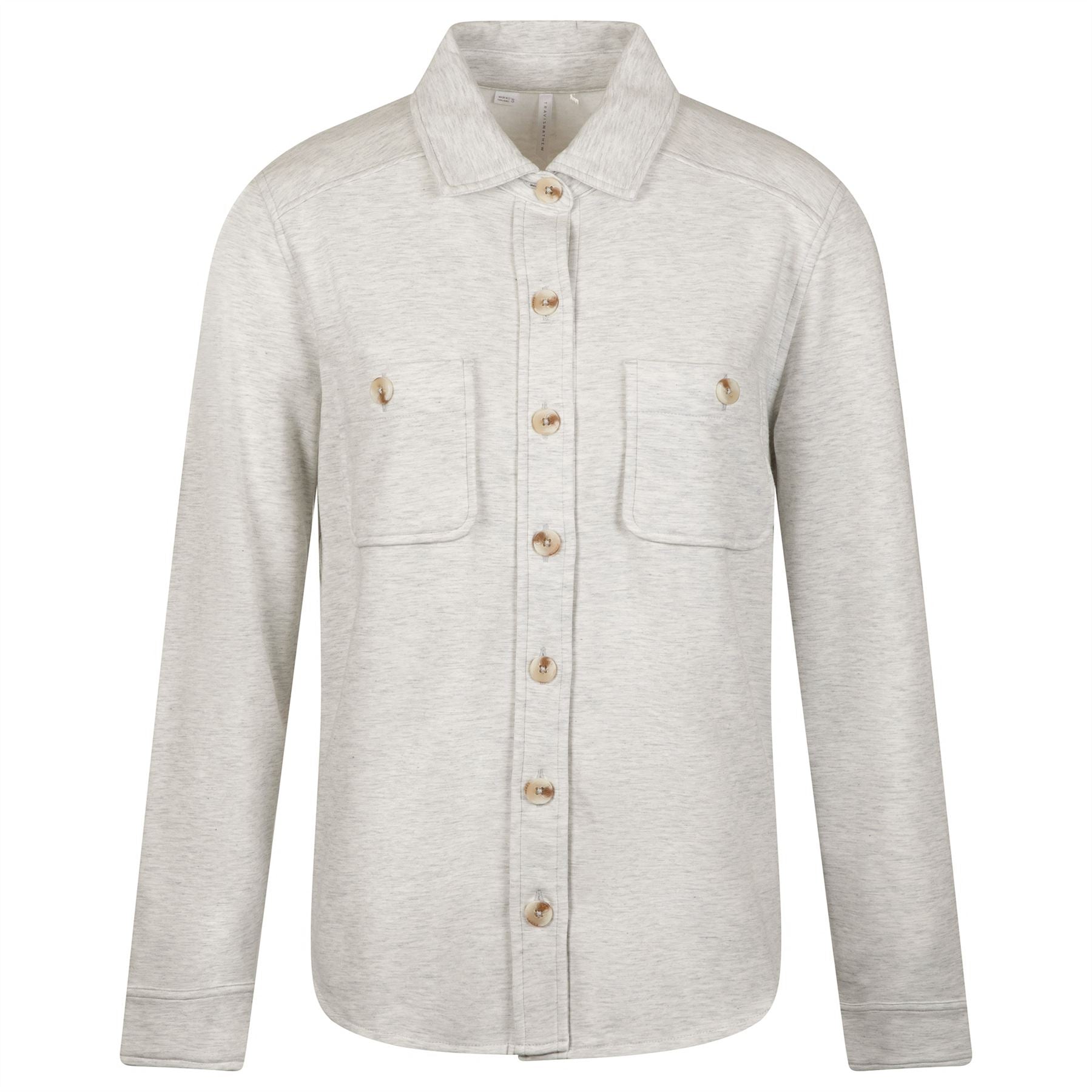 Womens Cloud Shacket Heather Light Gray