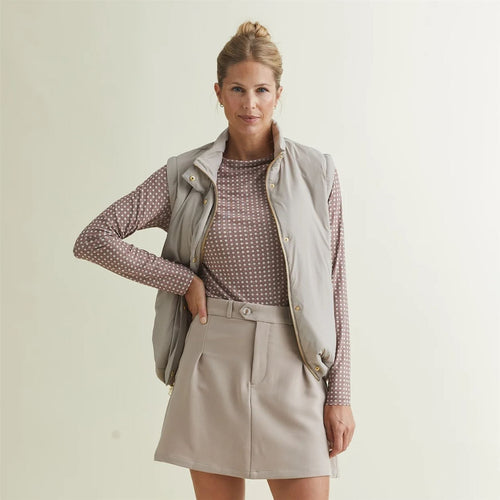 Womens Fait Tout Hooded Jacket Vest Cobblestone