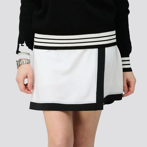 Womens Contrast Sport Skirt White/Black