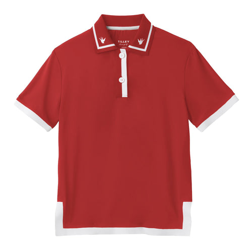 Womens Tech Jersey Boxy Birdie Polo Sport Red/White