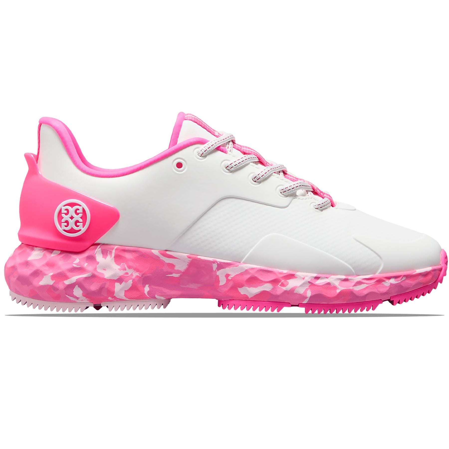 Womens Camo Sole MG4+ Golf Shoes Snow/Knockout Pink