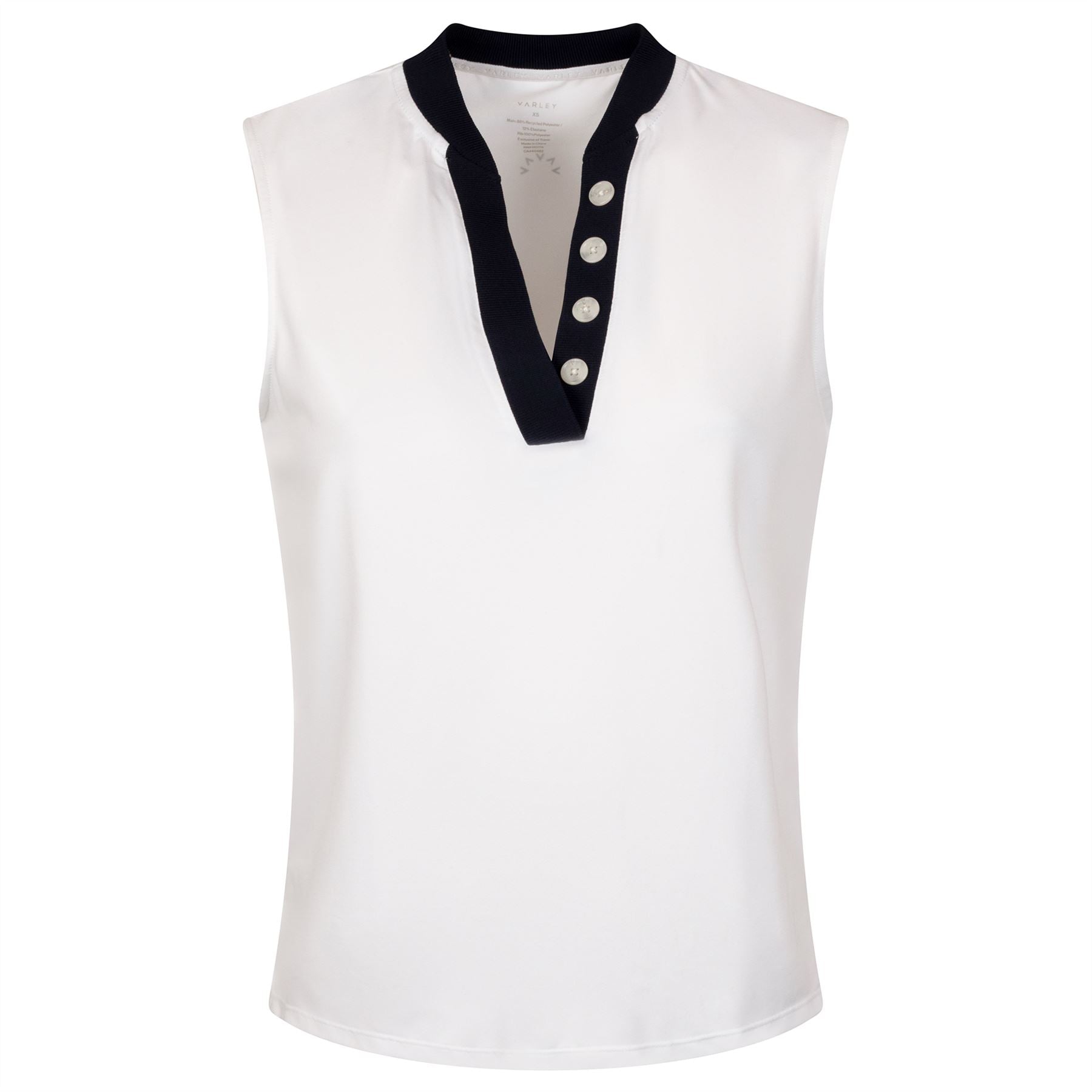 Womens Shelby Performance Tank Polo White/Blue Nights