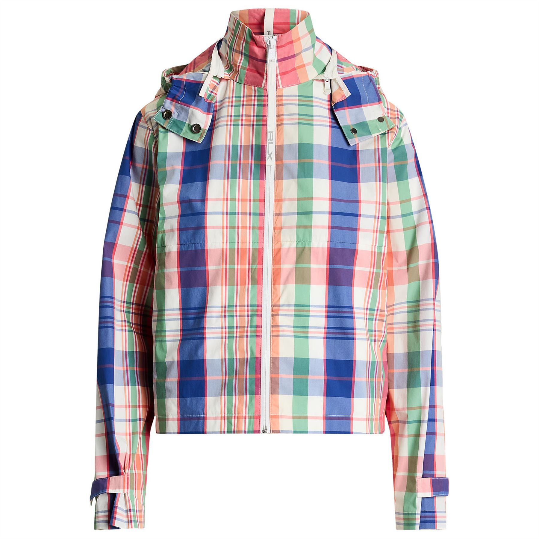 Womens RLX Full Zip Hooded Rain Jacket Summer Madras