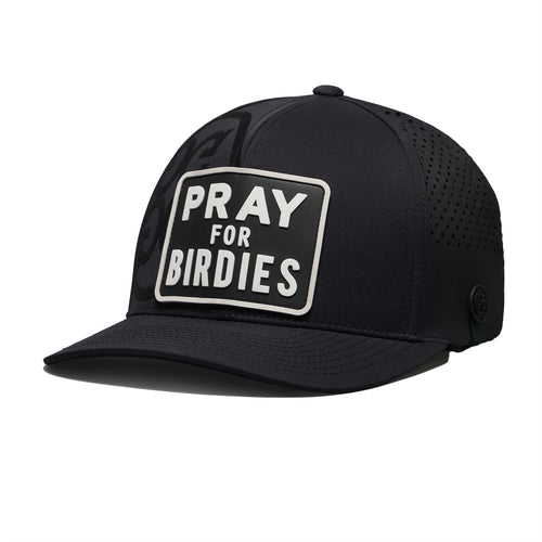 Pray For Birdies Patch Perforated Delta Snapback Cap Onyx