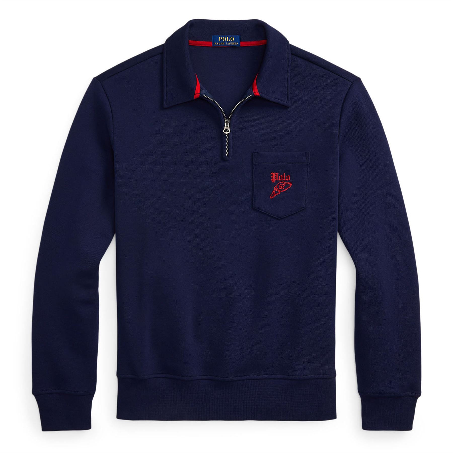 Polo Golf Full Zip Mesh Double Knit Mid Layer Cruise Navy Multi