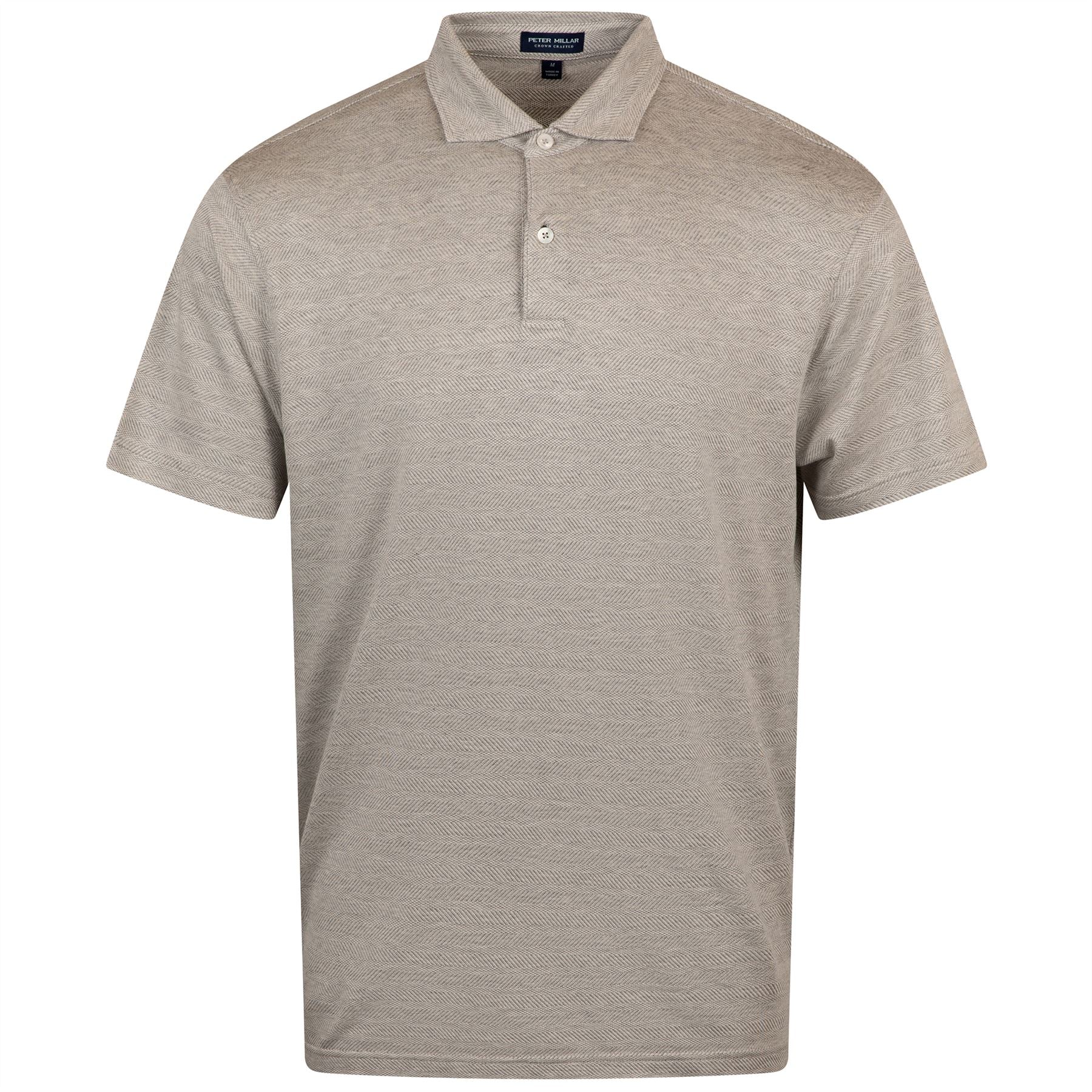 Harris Herringbone Knit Polo British Gray