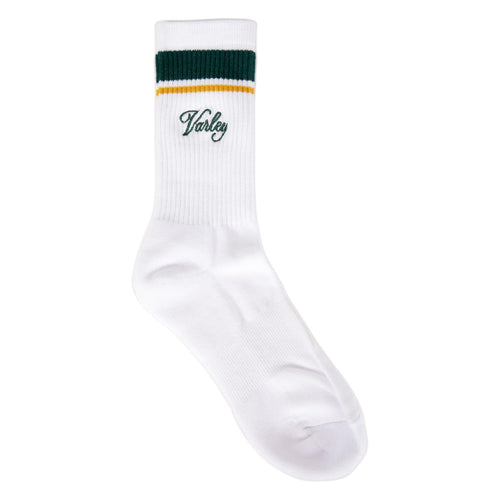 Womens Lamar Club Stripe Socks White/Forest/Ochre - SS25