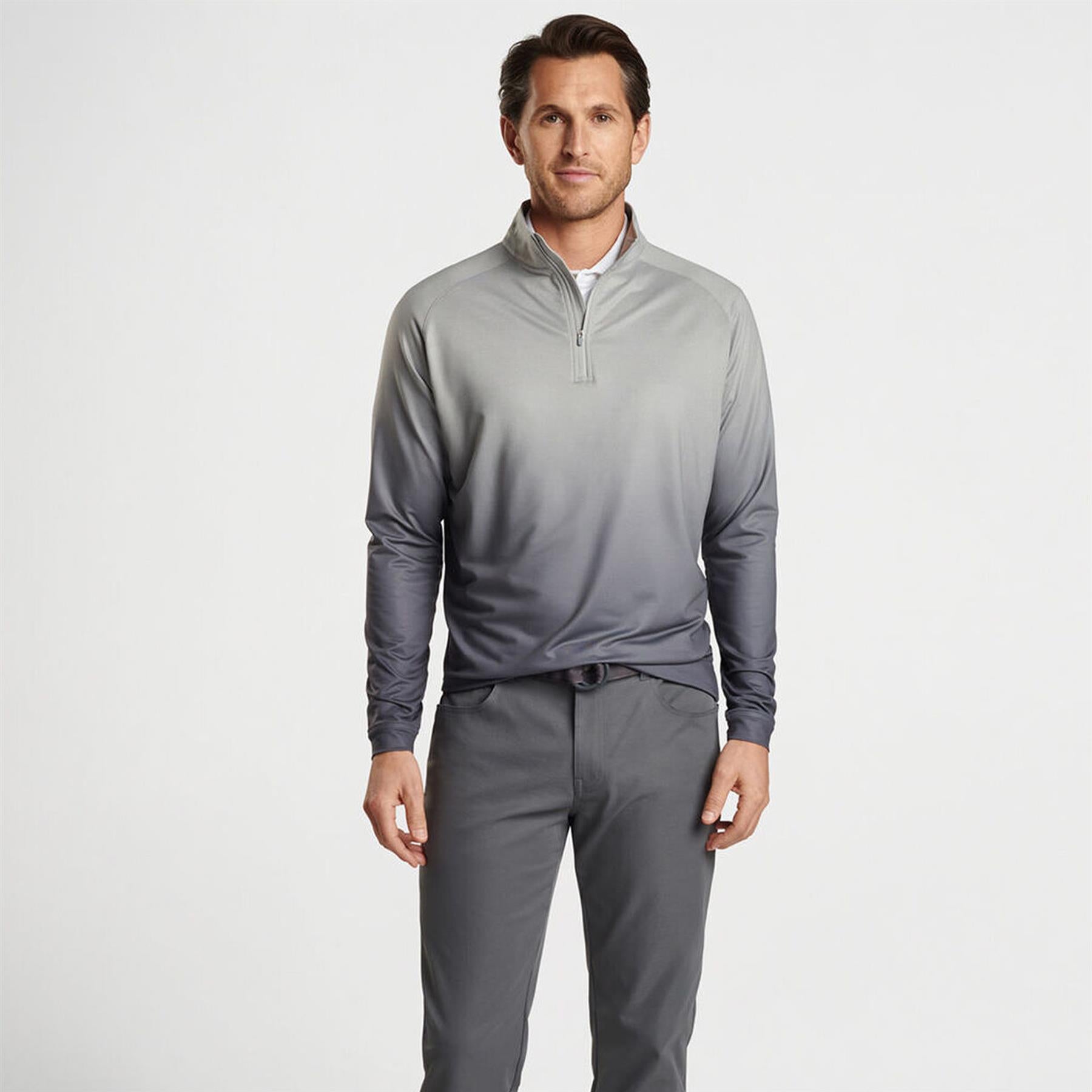 Perth Ombre Performance Quarter Zip Gale Grey