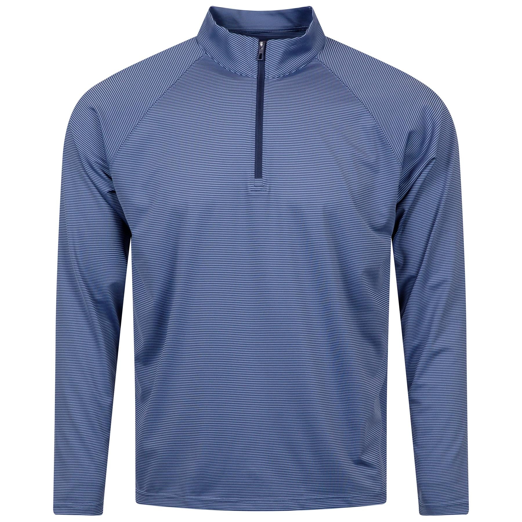 The Reid Quarter Zip Mid Layer Navy/Aberdeen Blue