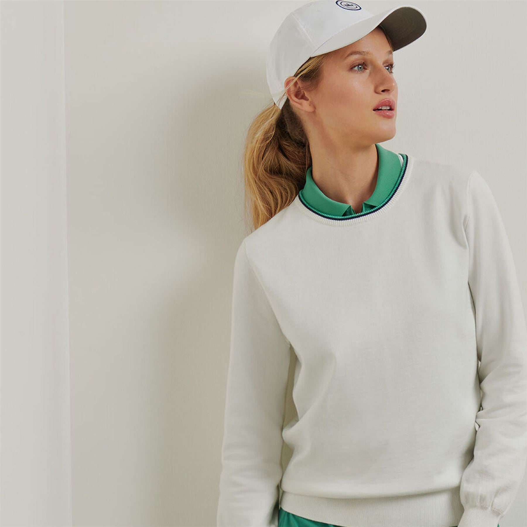 Womens Coolspun Cotton Crewneck White