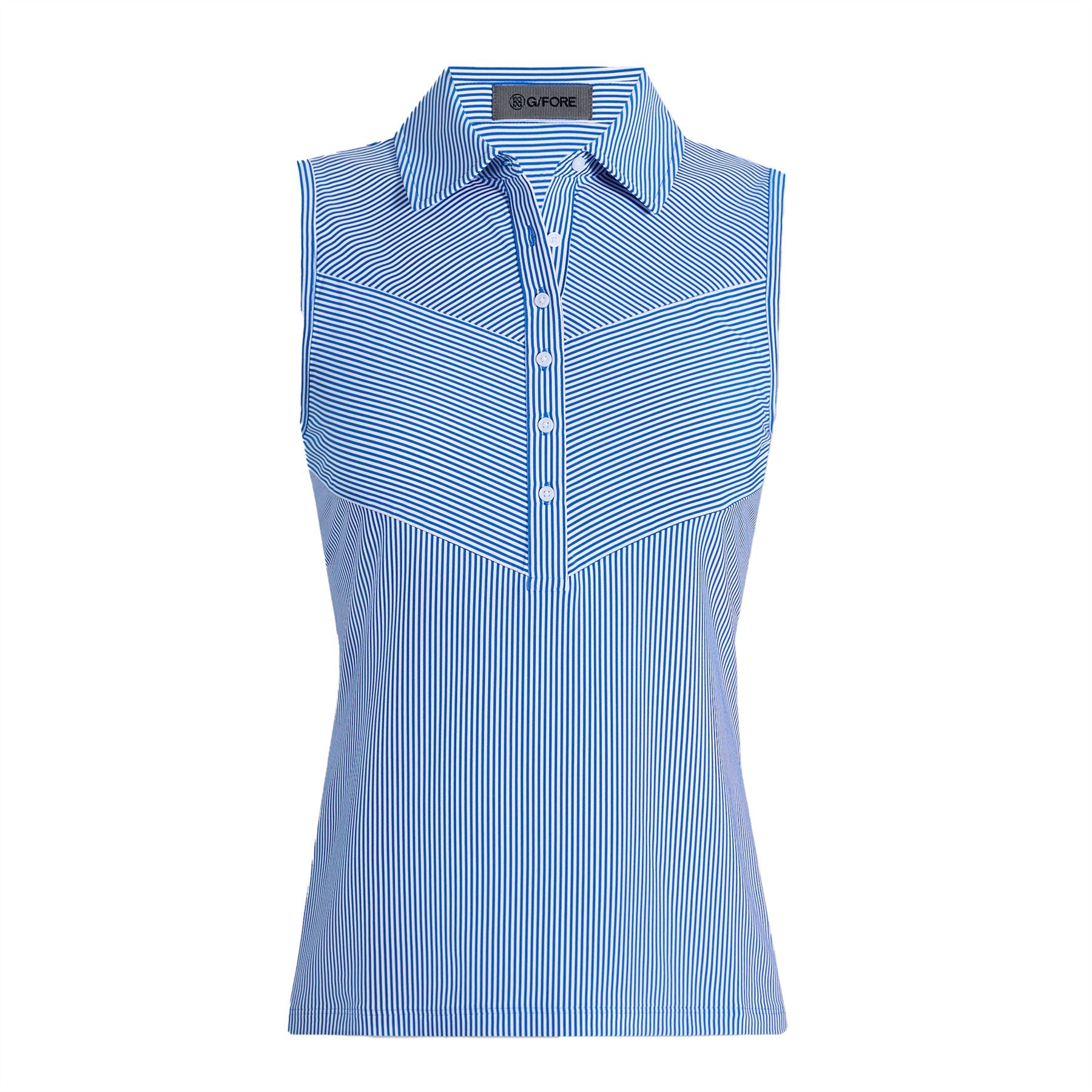 Womens Fine Tech Engineered Stripe SL Polo Lisbon