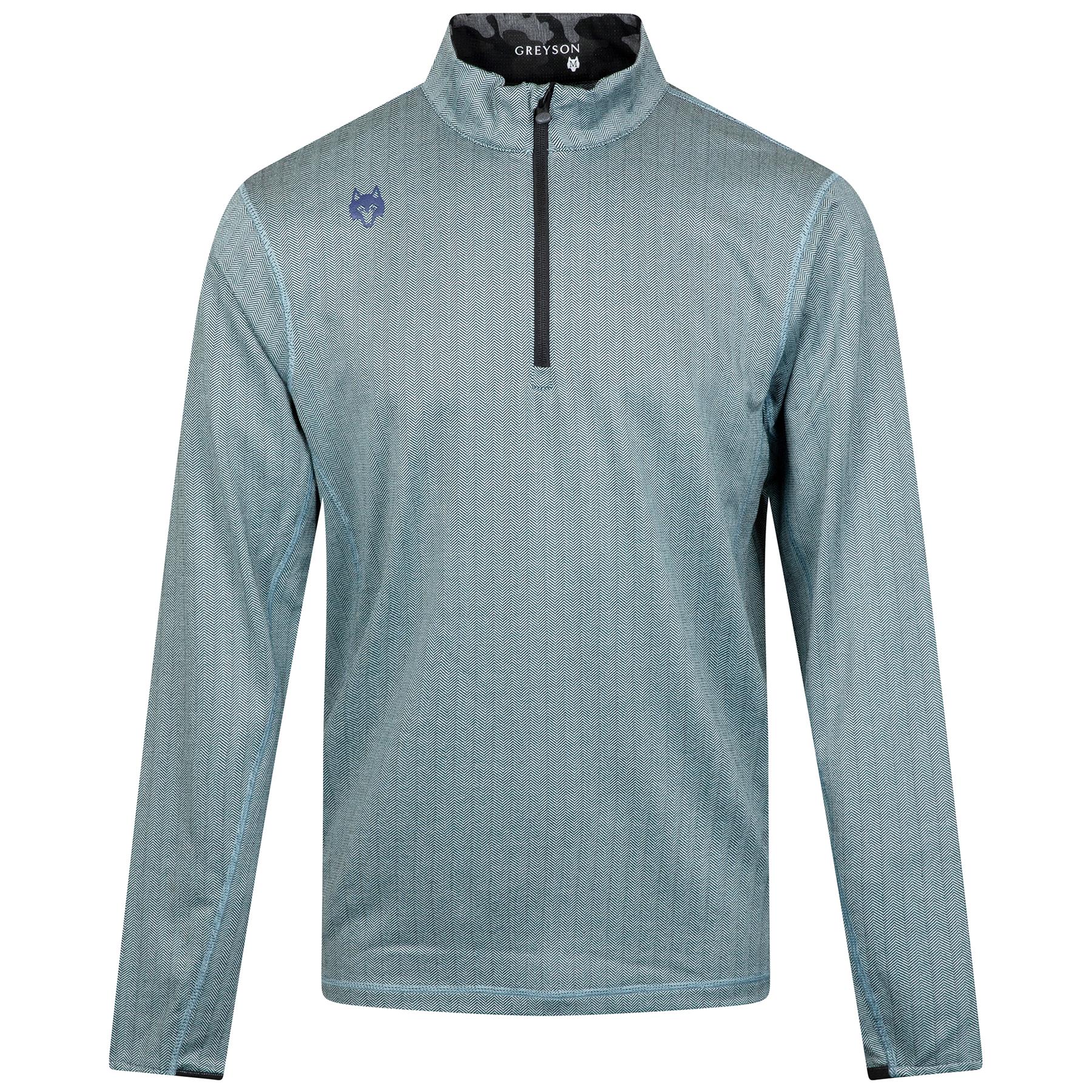 Herringbone Tate Quarter Zip Mid Layer Topaz Heather