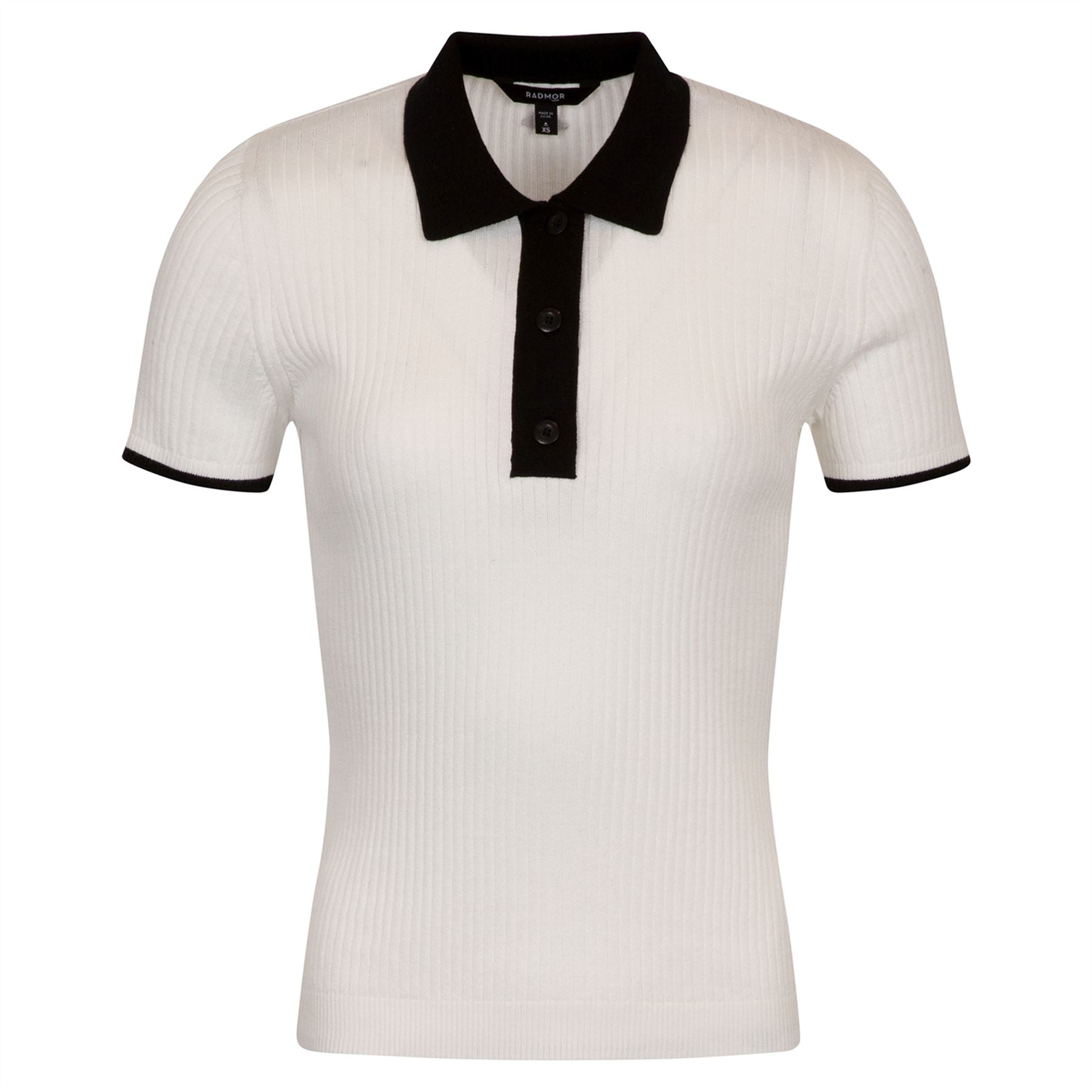 Womens Stella Recycled Rib Knit Polo Snow White