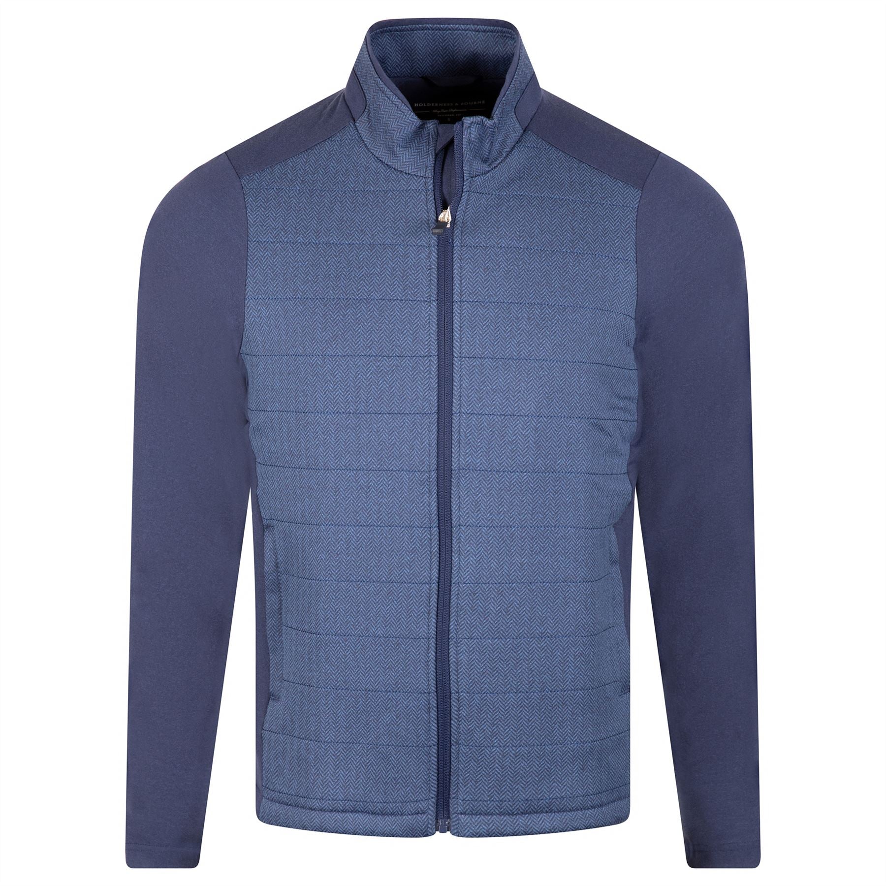 The Perry Insulated Fleece Jacket Navy Herringbone