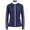 Womens LS Stretch Peached Jersey UV Quarter Zip French Navy/Parchment Cream