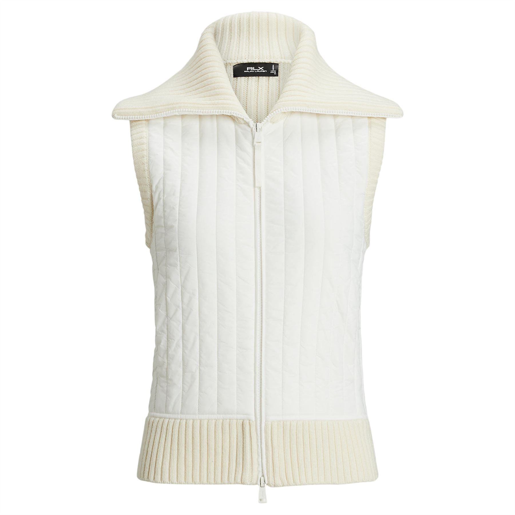 Womens RLX Full Zip Wool Blend Collar Vest Ceramic White
