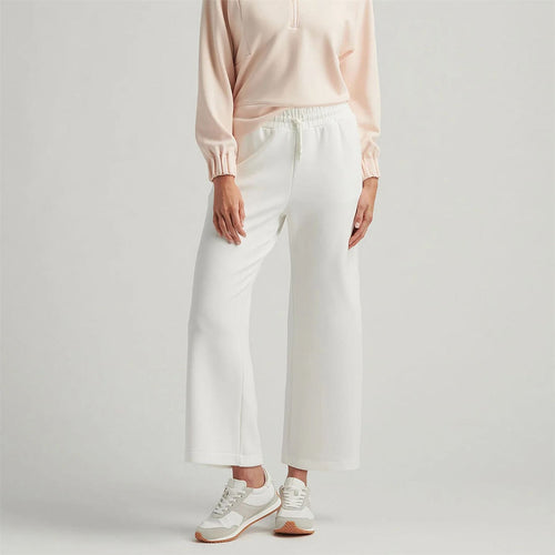 Womens Flora Knit Cropped Pants Soft White