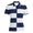 Womens Offset Rugby Stripe Rib Collar Tech Pique Polo Twilight