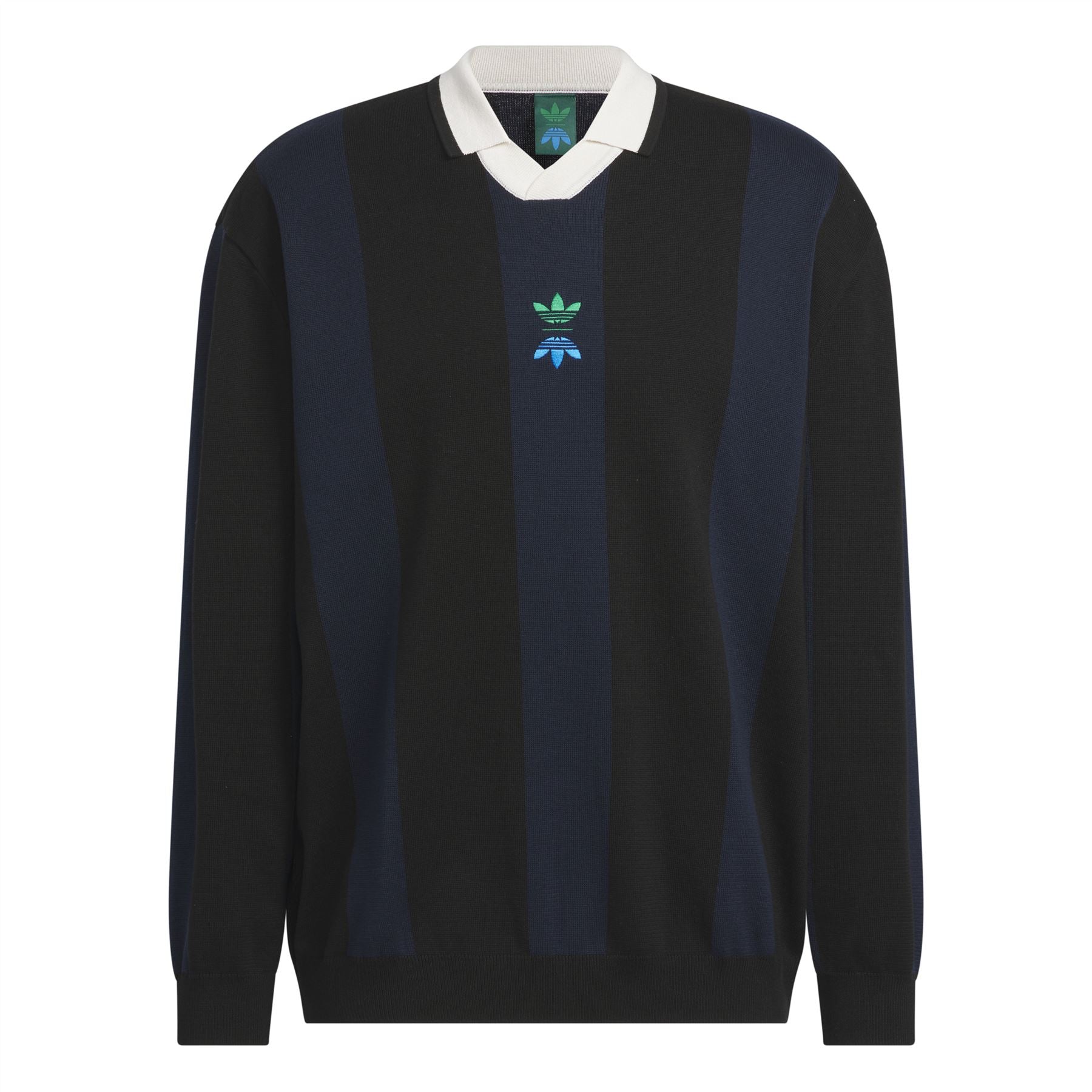 Rolling Links Long Sleeve Stripe Polo Black