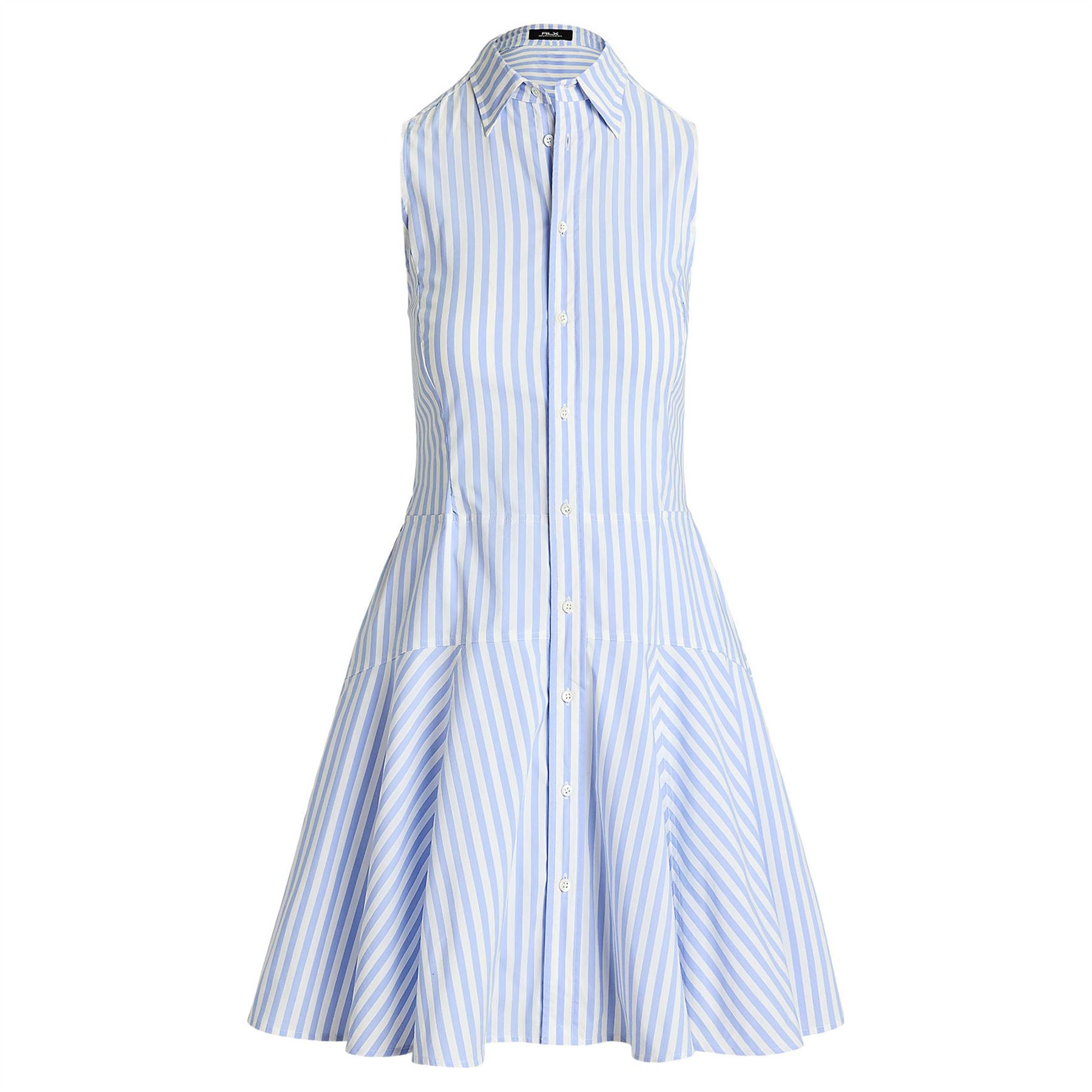 Womens RLX Jenna Stripe Dress White/Light Blue