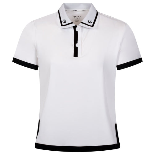 Womens Boxy Polo White/Black