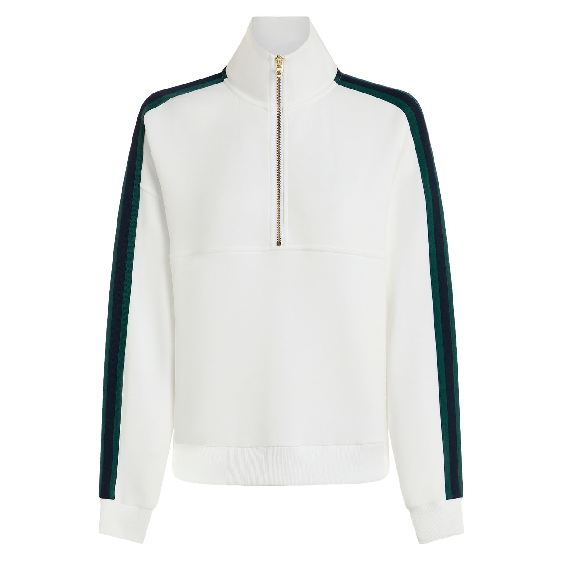 Womens Raymar Half Zip Sweat White/Navy/Forest