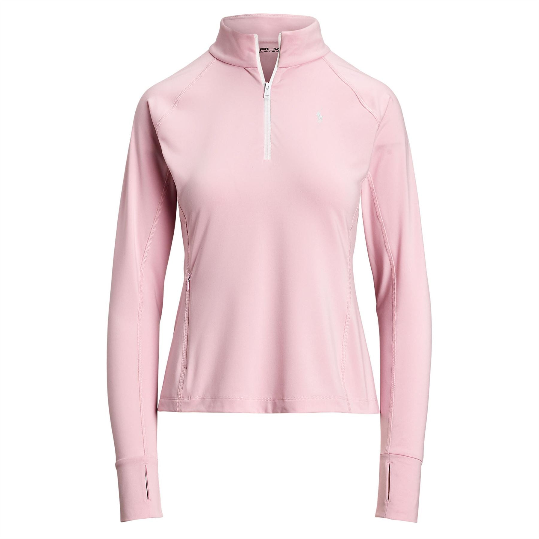 Womens RLX Stretch Jersey Quarter Zip Mid Layer Garden Pink