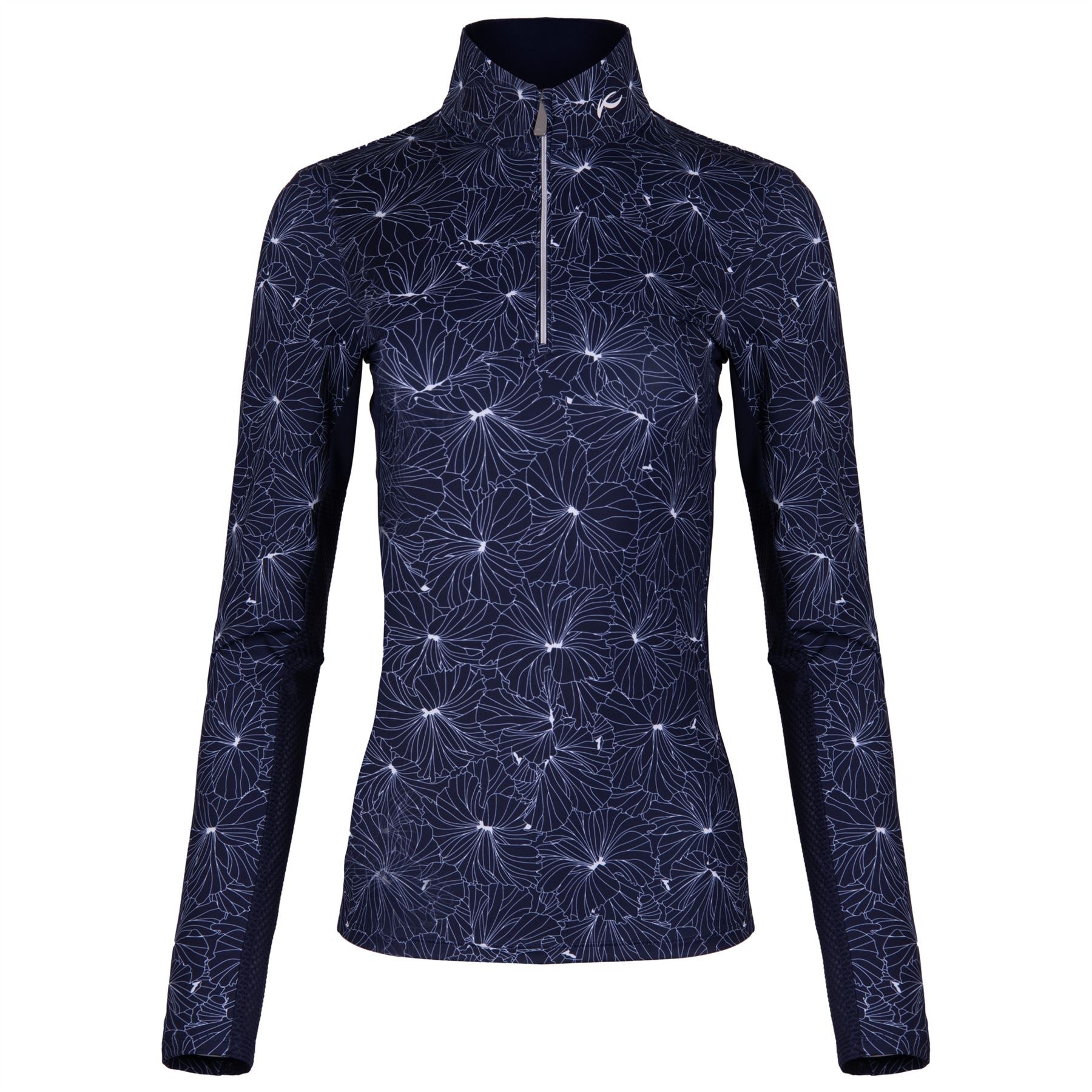 Womens Sunshine Printed Half Zip Mid Layer Atlanta Blue/White