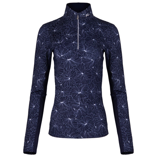 Womens Sunshine Printed Half Zip Mid Layer Atlanta Blue/White