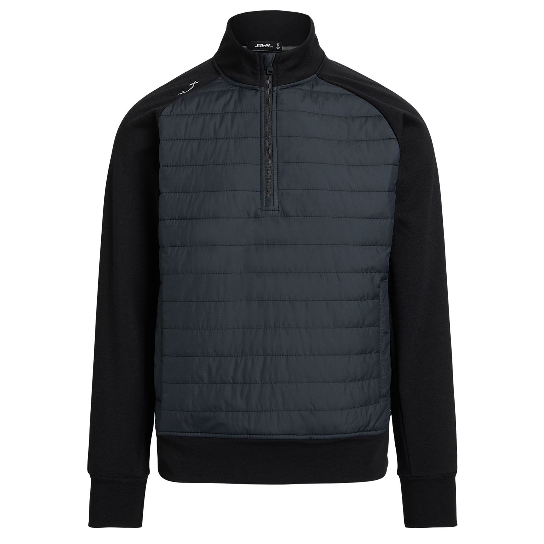 Classic Fit Hybrid Half Zip Pullover Polo Black