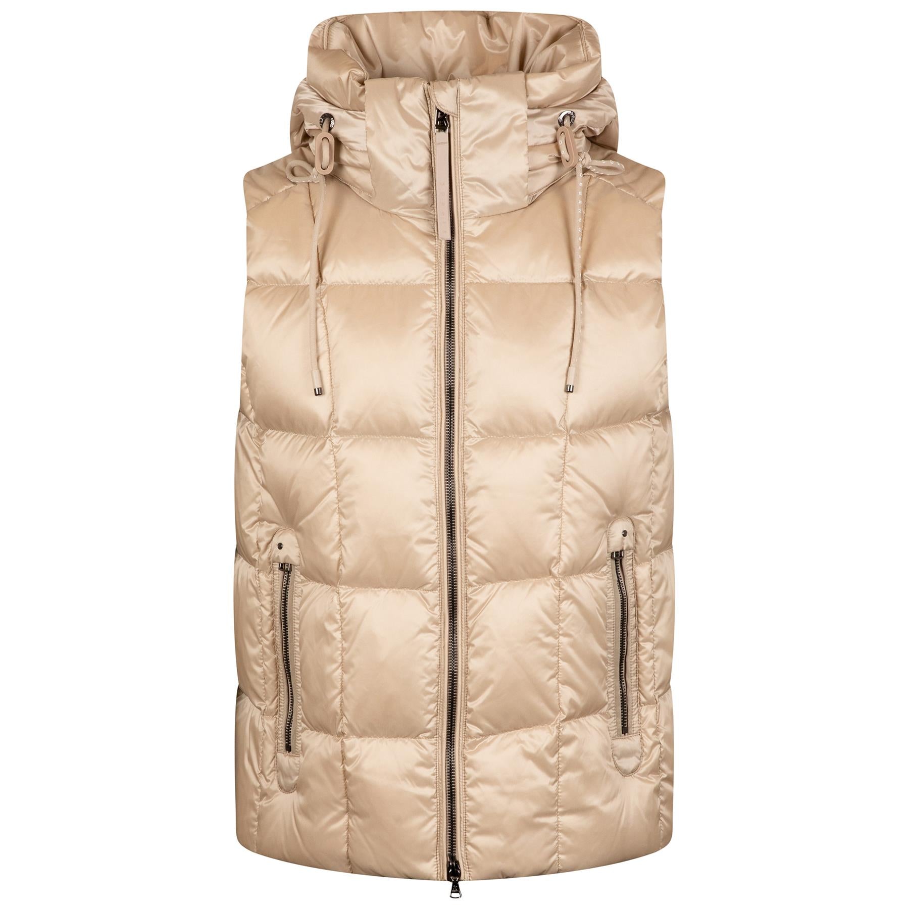 Womens Falka-D Hooded Vest Cold Sand