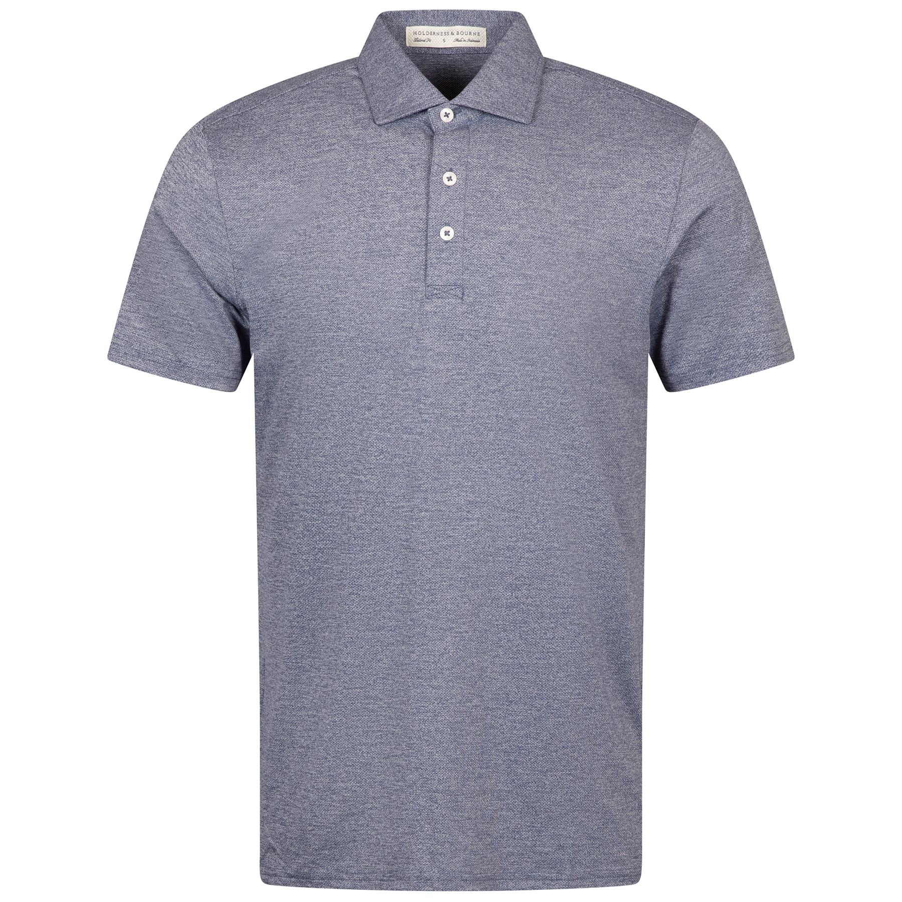 The Bradley Polo Heathered Navy