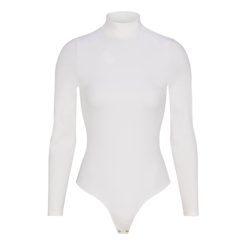 Womens Naomi LS Bodysuit Pearl White