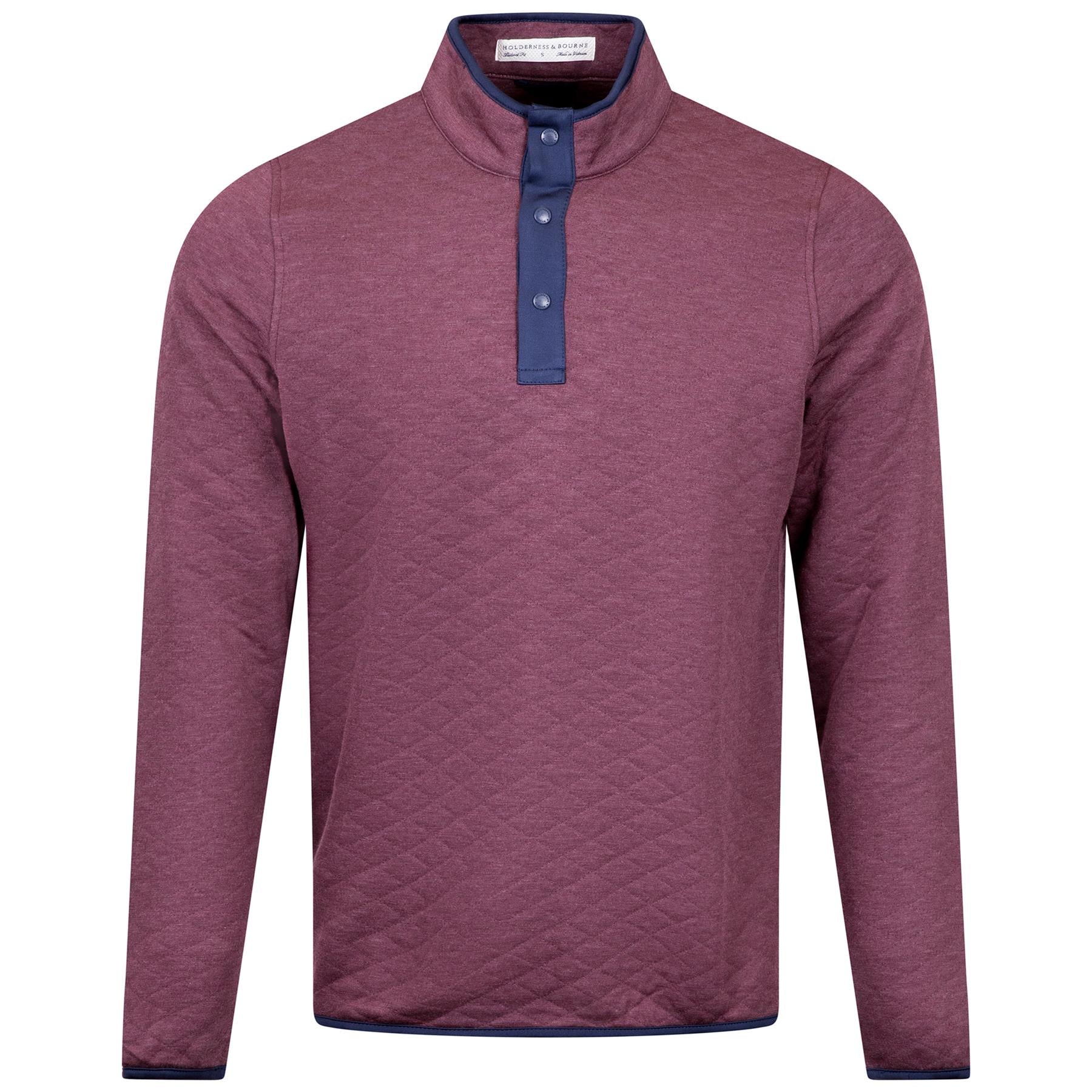 The Sullivan Snap Button Pullover Heathered Dark Claret/Navy