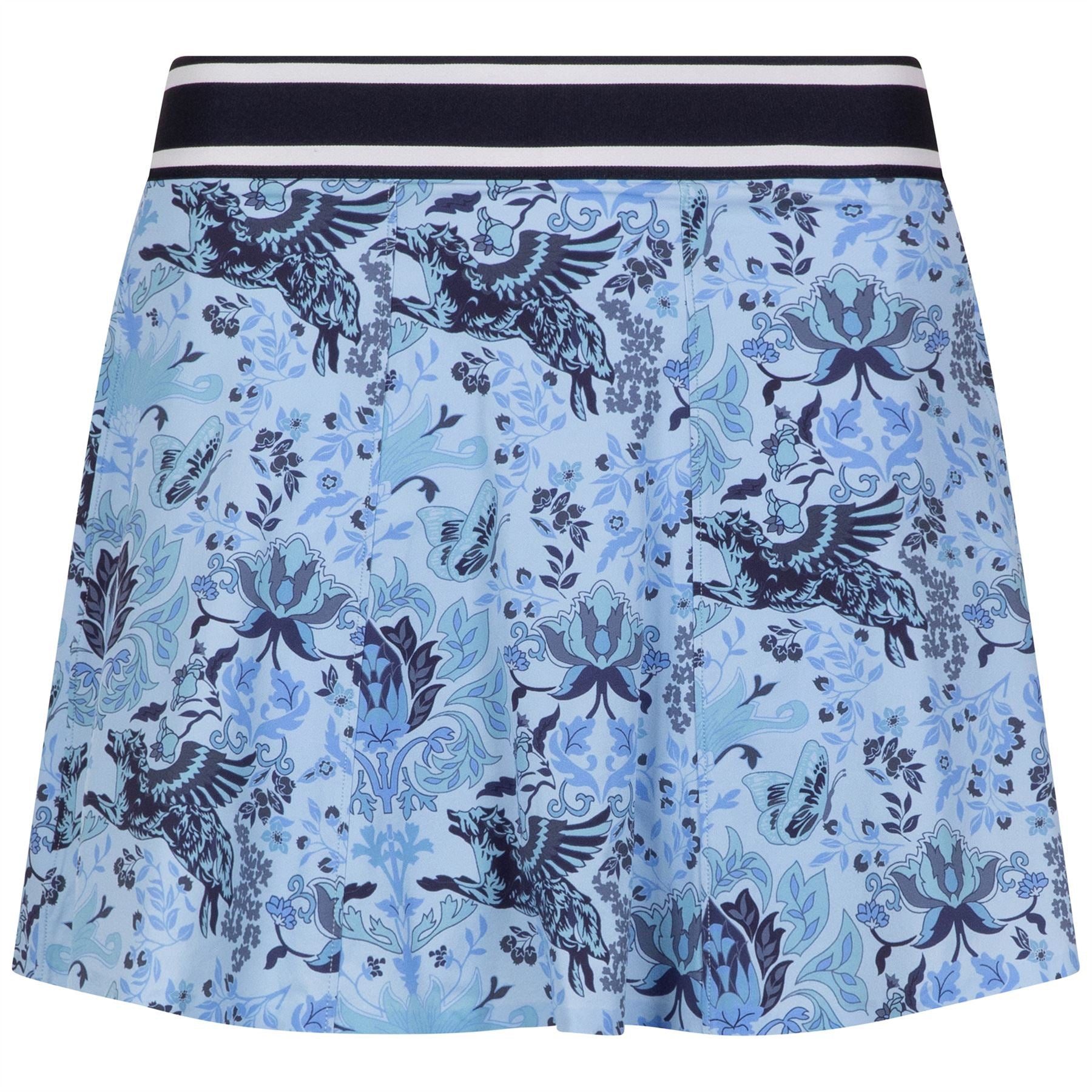 Womens Winged Wolf Phoenix Flare Skirt Wolf Blue