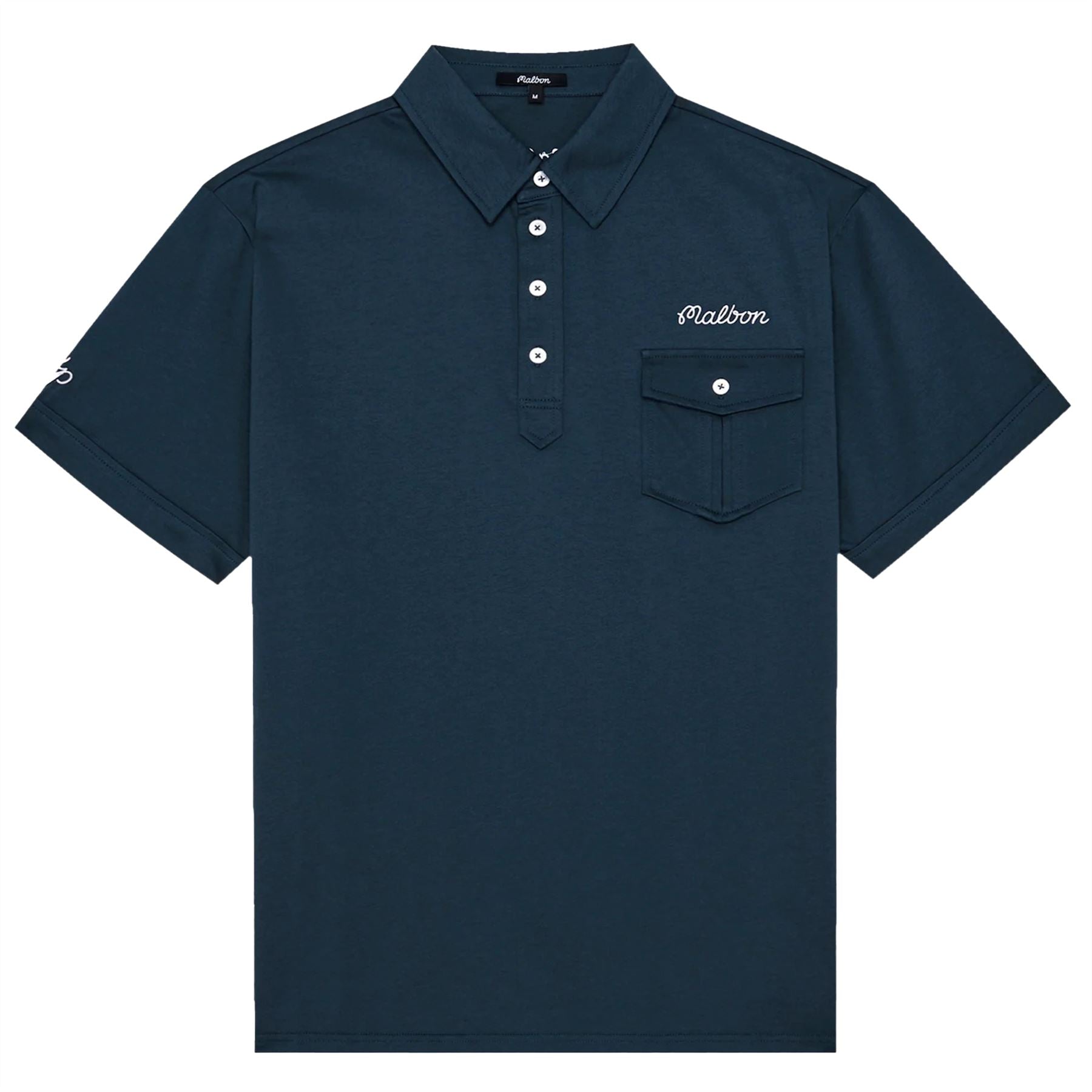 x Jesper Parnevik Single Pocket Cotton Polo Navy