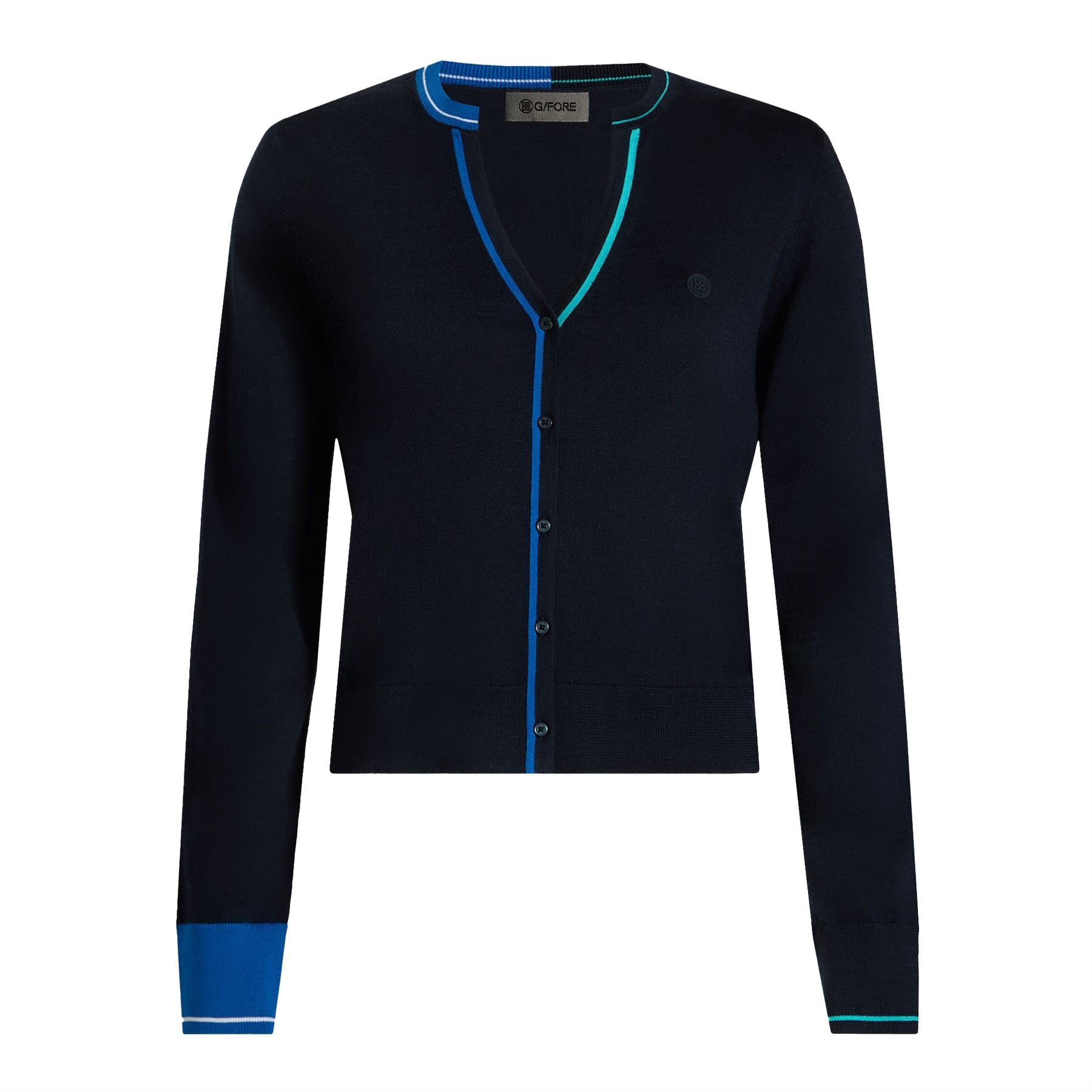 Womens Fitted Merino Wool Cardigan Twilight