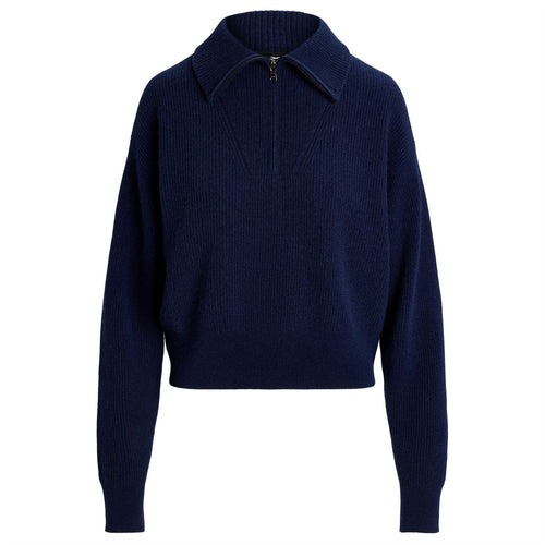 Womens RLX Cashmere Half Zip Refined Navy