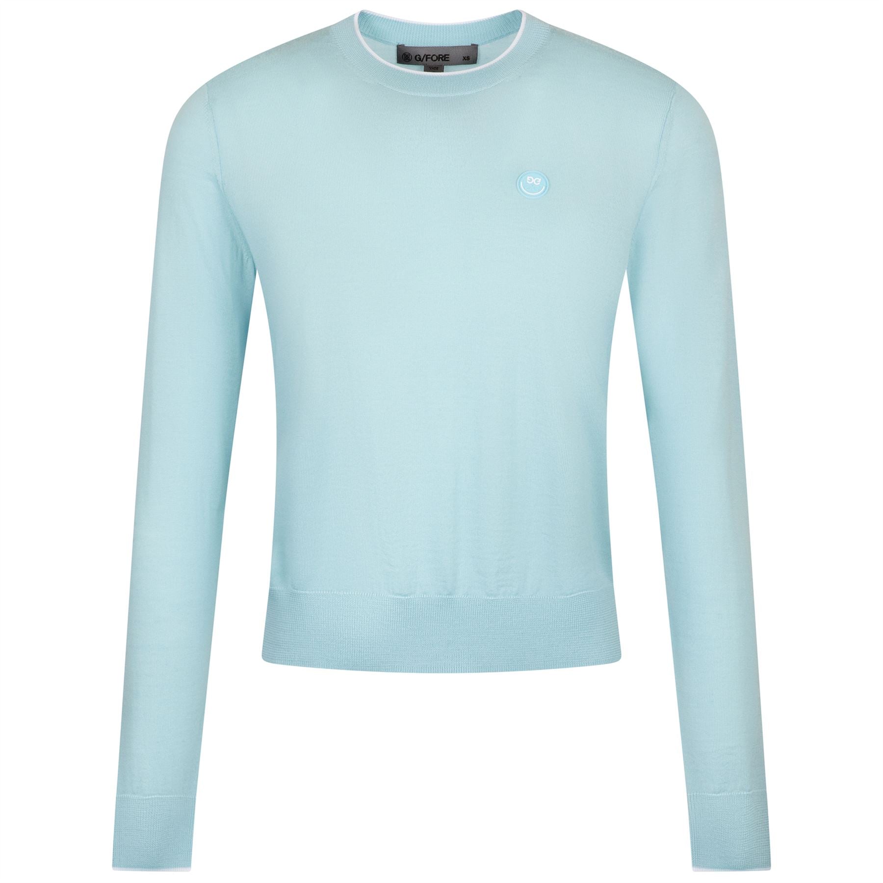 Womens Happy G's Merino Wool Crewneck Sweater Powder