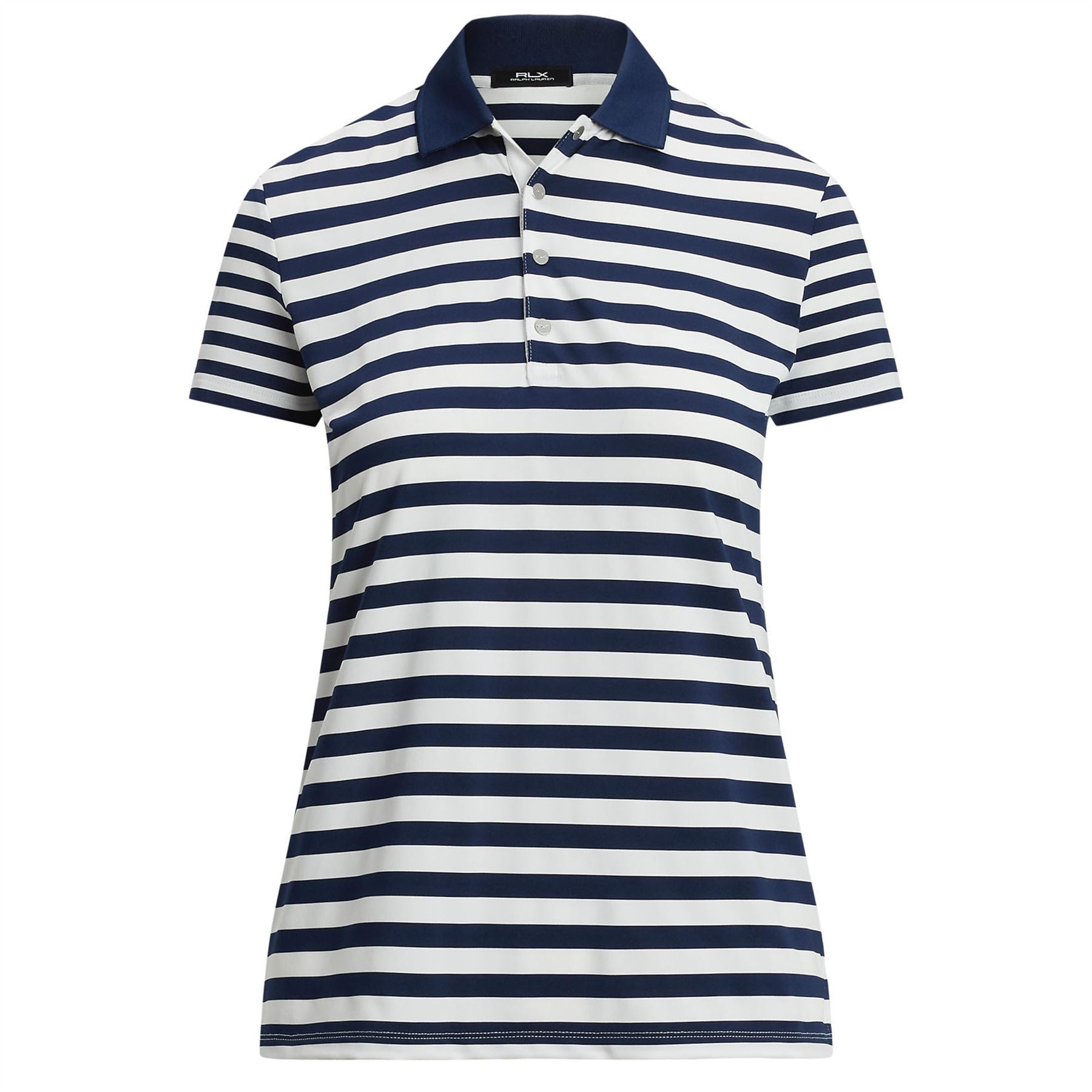 Womens RLX Printed Stripe Airflow Polo Refined Navy/Ceramic White
